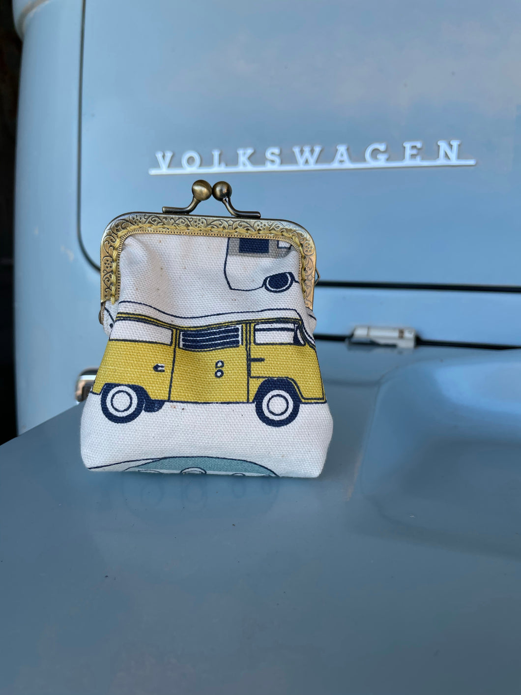Yellow Bus Coin Purse (yellow stitching)