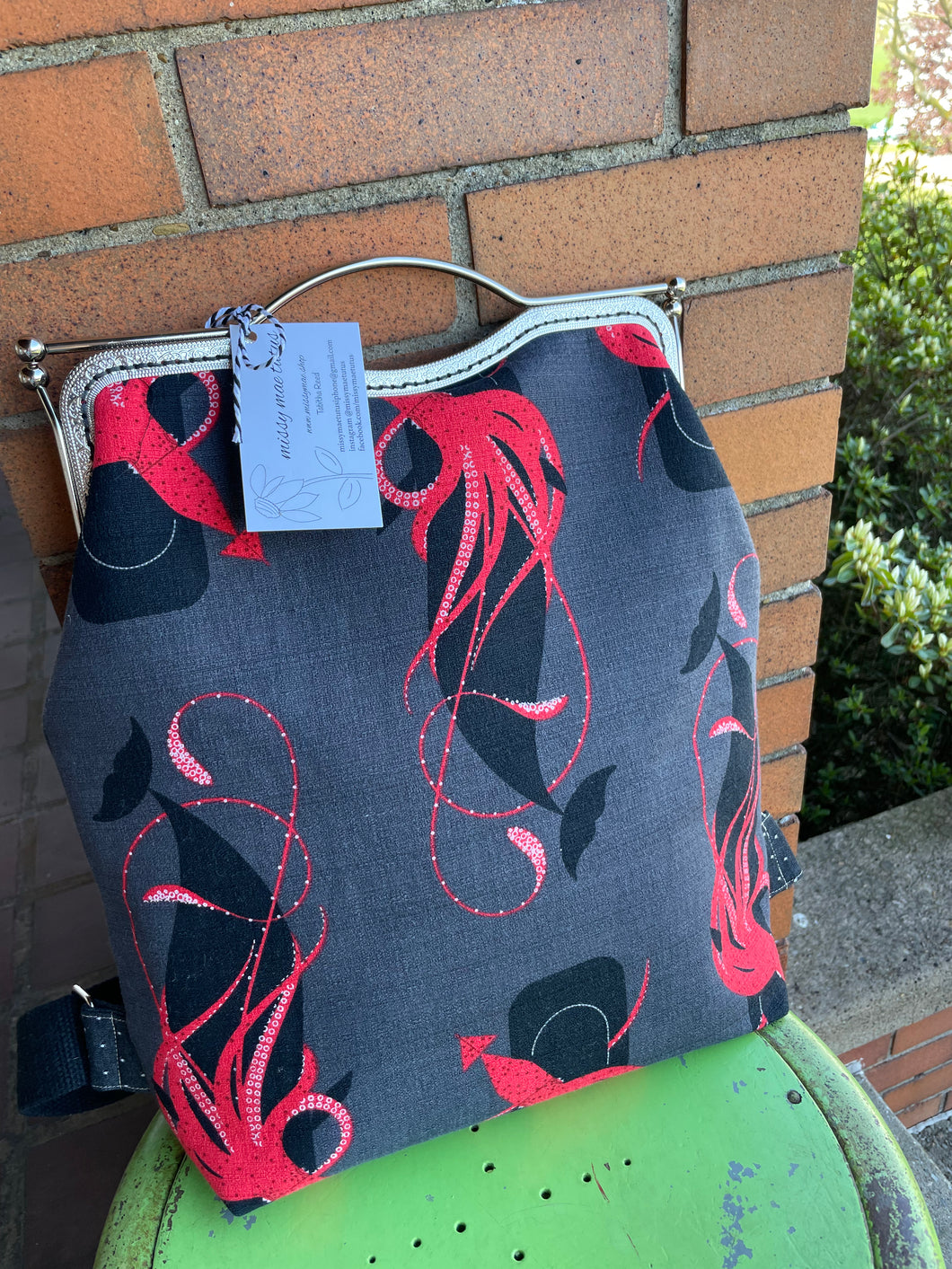 Squid + Whale Charley Harper Fabric Large Clutch Backpack