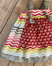 Load image into Gallery viewer, Rainbow and Hearts knot dress Size 12-24 months
