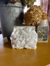Load image into Gallery viewer, Women’s white Rosette Clutch
