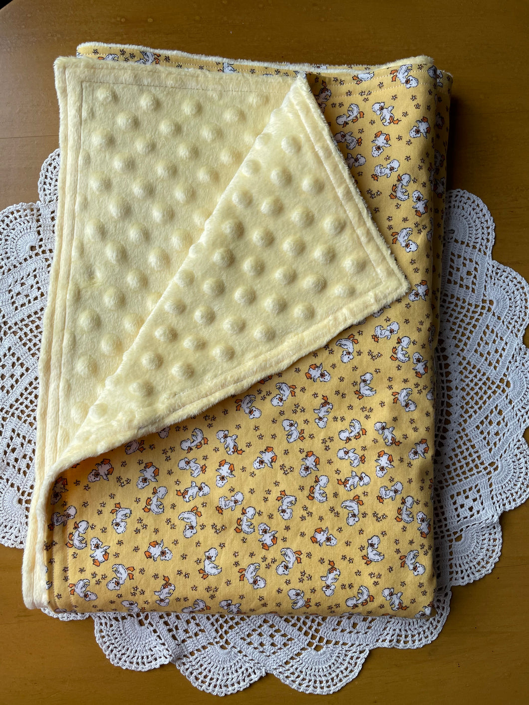 Ducklings Cotton and Minky Blanket