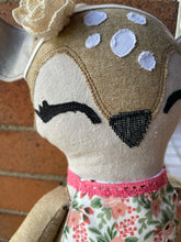 Load image into Gallery viewer, Dottie Deer Handmade Linen Doll
