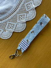 Load image into Gallery viewer, Bee and Linen Stripes Key Fob
