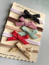 Load image into Gallery viewer, SET OF 5 Bias Tape Bow Headbands
