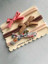 Load image into Gallery viewer, SET OF 3 Bias Tape Bow Headband
