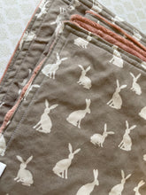 Load image into Gallery viewer, Gray Bunny Cotton and Minky Blanket
