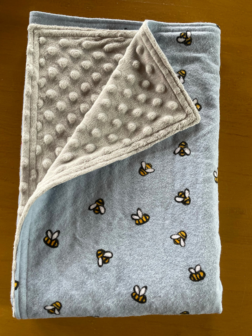 Bumblebee Flannel and Minky Blanket