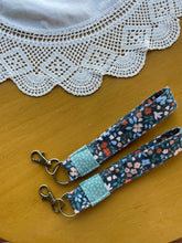 Load image into Gallery viewer, Dark Blue Floral Key Fob

