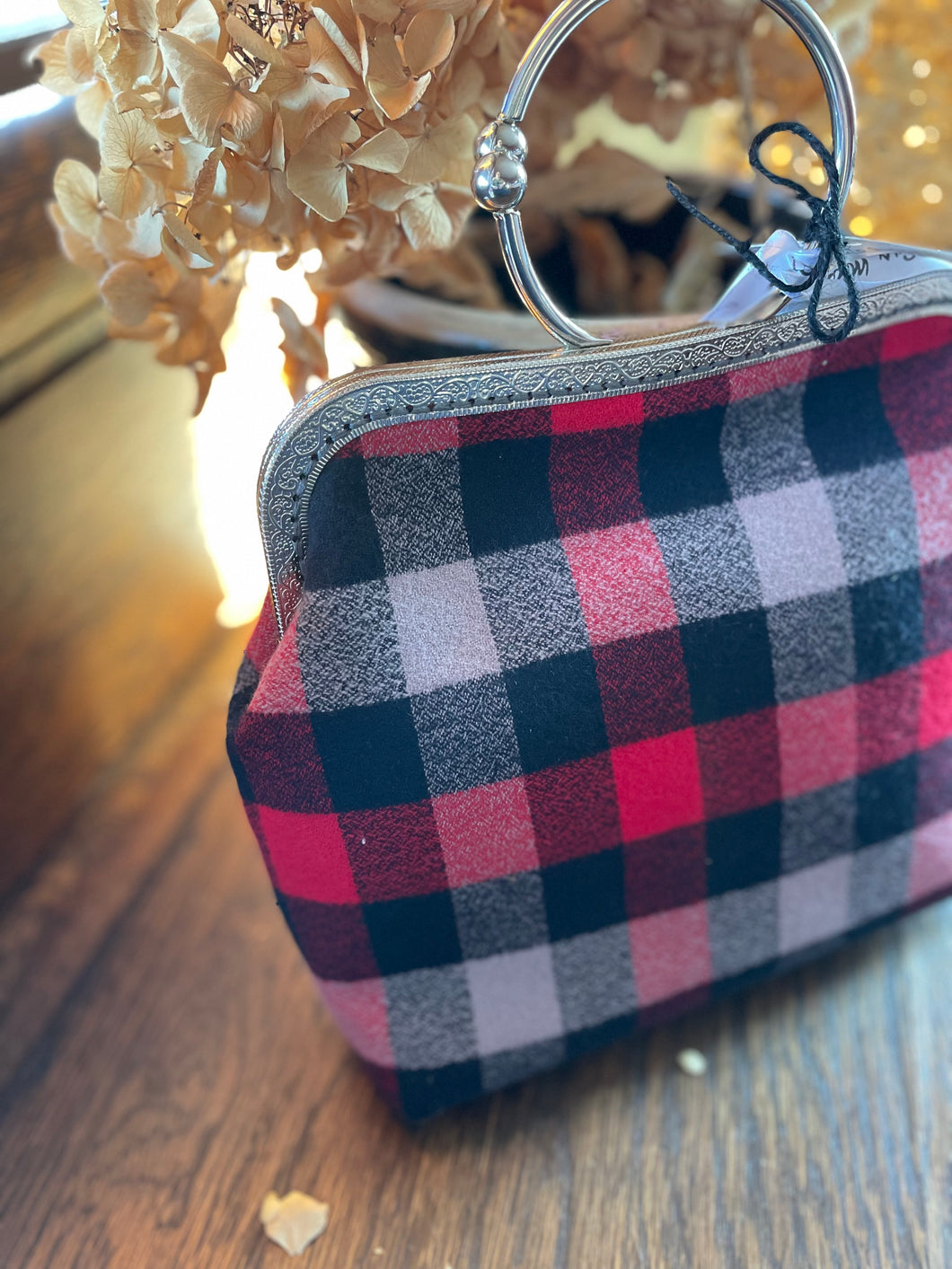 Women’s flannel plaid clutch bag