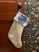 Load image into Gallery viewer, Chenille Christmas stocking/flower cuff
