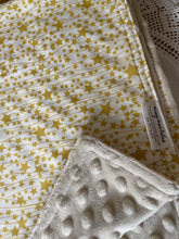 Load image into Gallery viewer, Gold star minky cotton baby blanket
