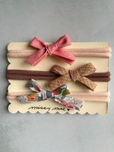 Load image into Gallery viewer, SET OF 3 Bias Tape Bow Headband
